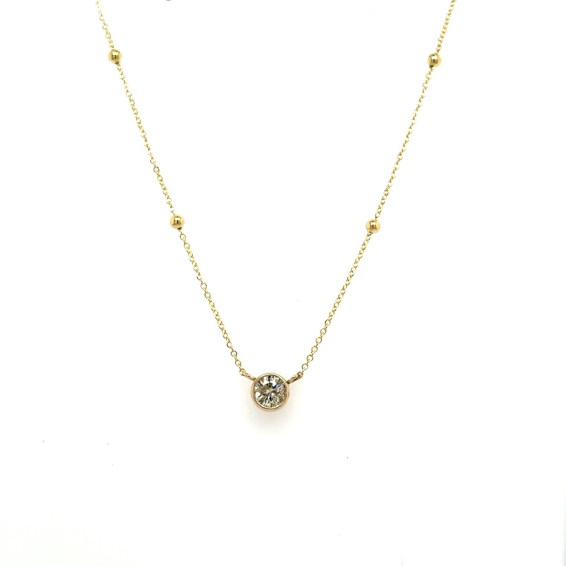 Diamond Bezel Solitaire Necklace