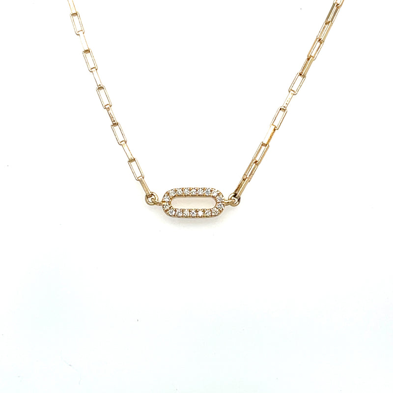 Petite Diamond Paperclip Necklace