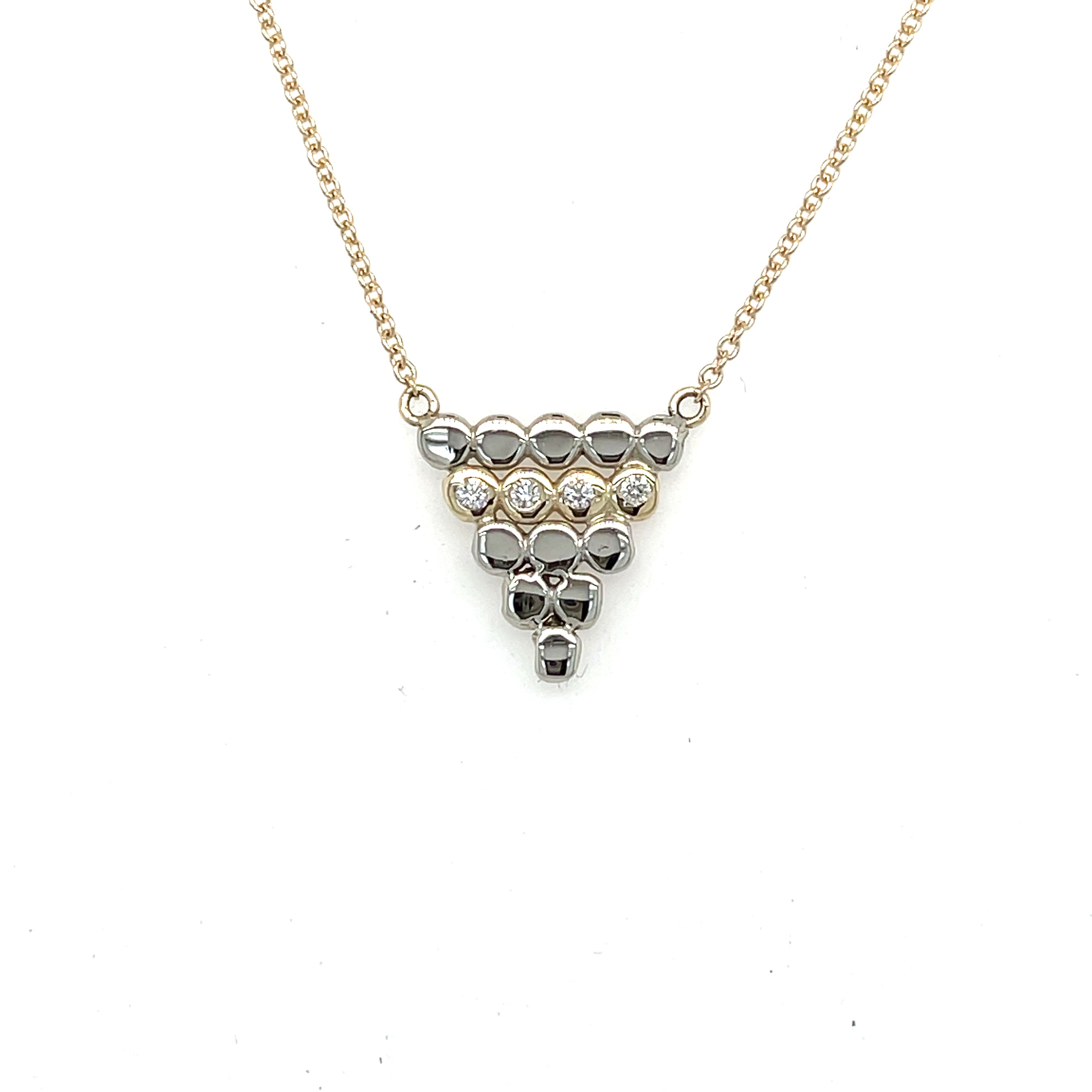 Piccolo Punti Triangle Necklace with Diamonds