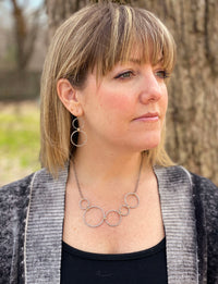 Large Lined Harmony Hoops Earrings (E1768) - DanaReedDesigns