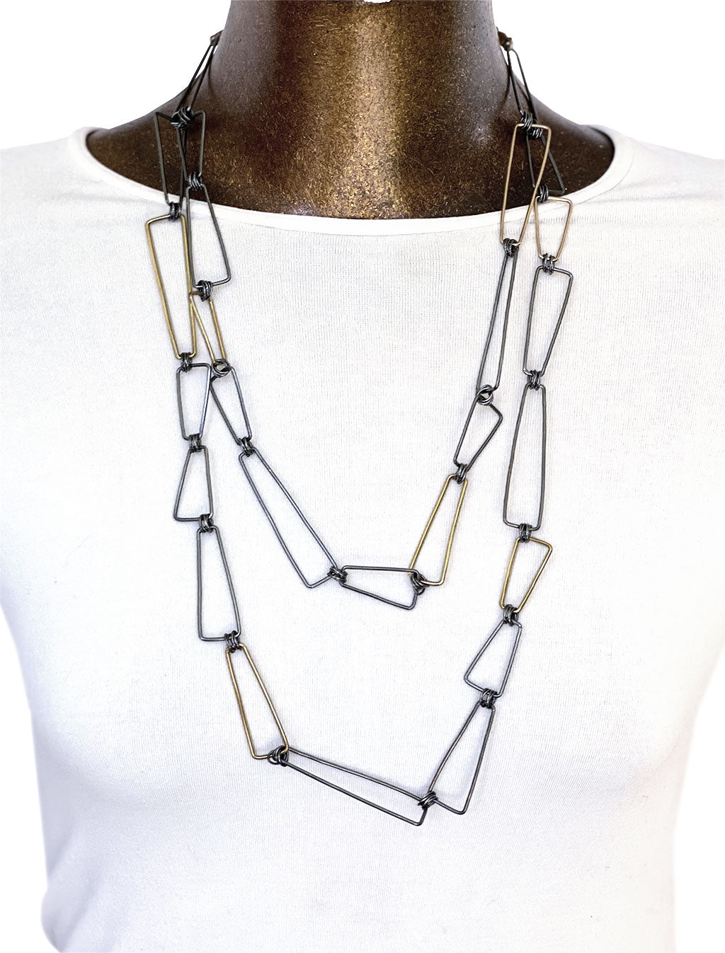 40" Linked Trapezoid Necklace (N1675)