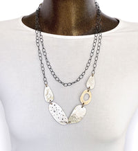 Long Reticulated Organic Ovals Necklace (N1826)