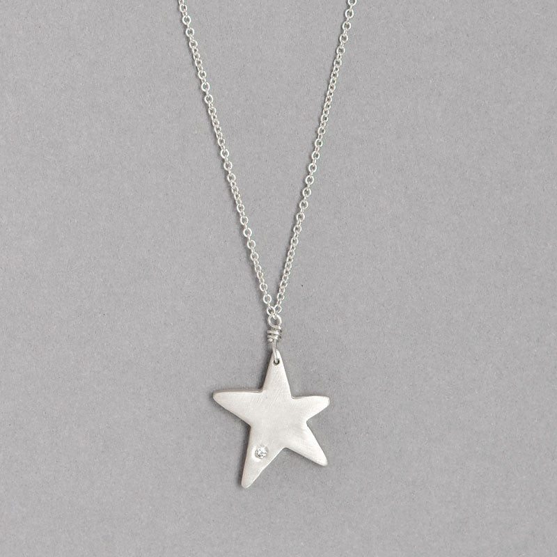 Diamond Star Necklace  (N1273Sd) - DanaReedDesigns
