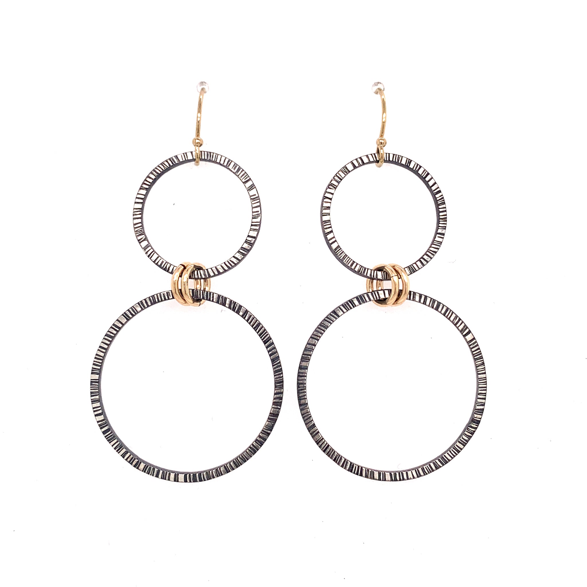 Large Lined Harmony Hoops Earrings (E1768) - DanaReedDesigns