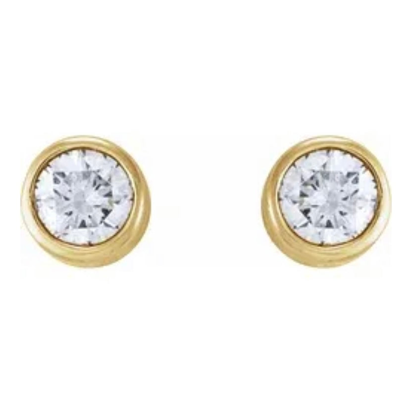 Diamond flat back earrings - RE1955KY