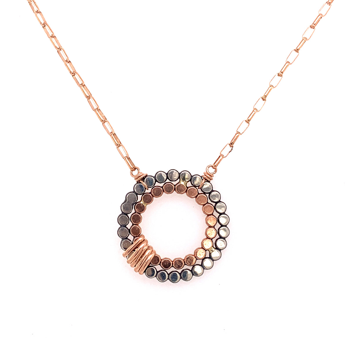 Signature Small Double Beaded Circle Necklace (N1893) - DanaReedDesigns