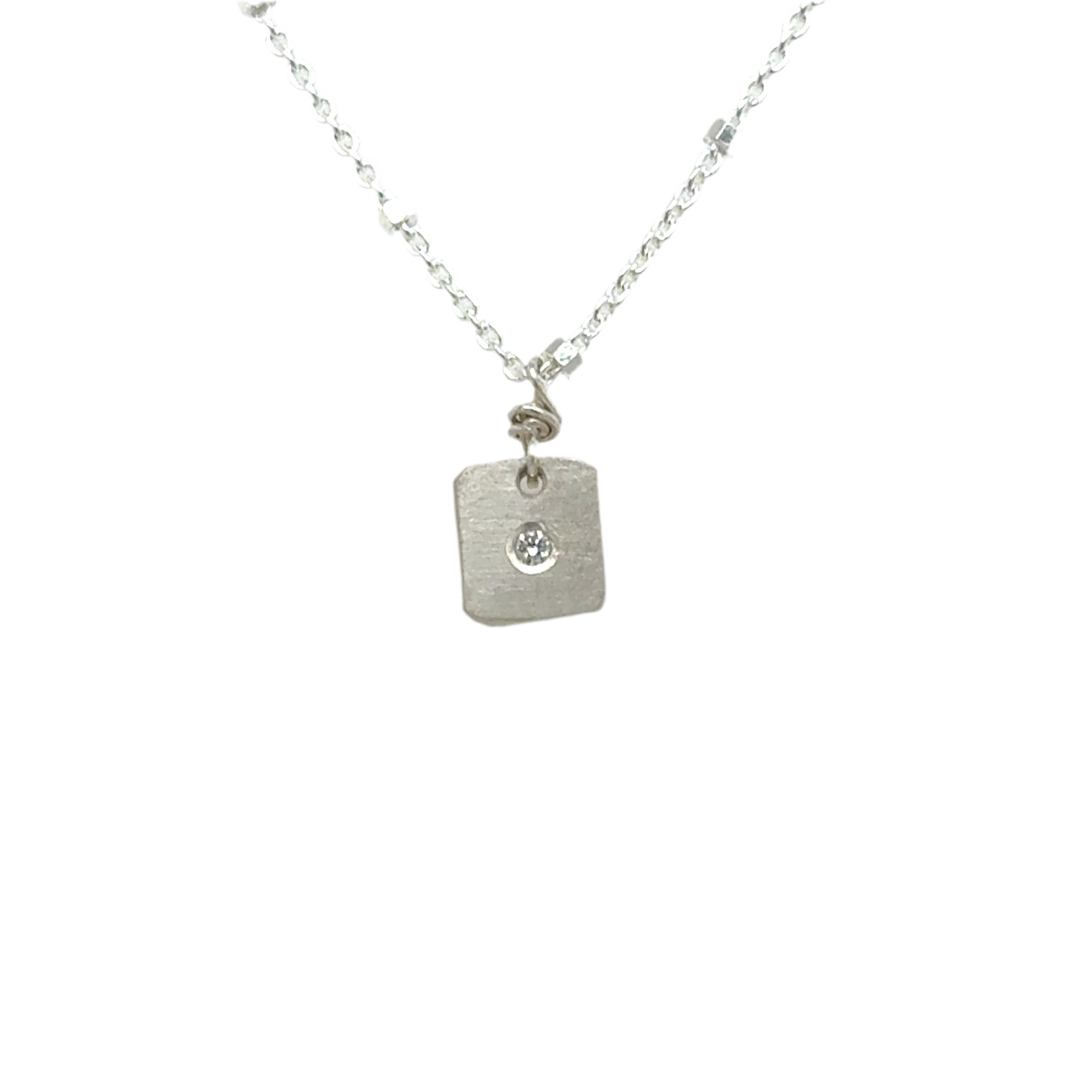 Square Nugget Diamond Necklace  (N166)