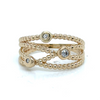 Signature Dot Criss Cross Ring with Diamonds RR262KYD