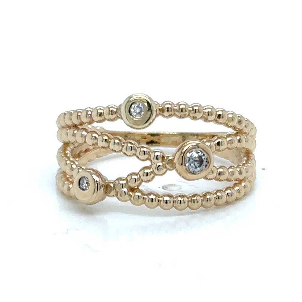 Signature Dot Criss Cross Ring with Diamonds RR262KYD – Dana Reed Designs