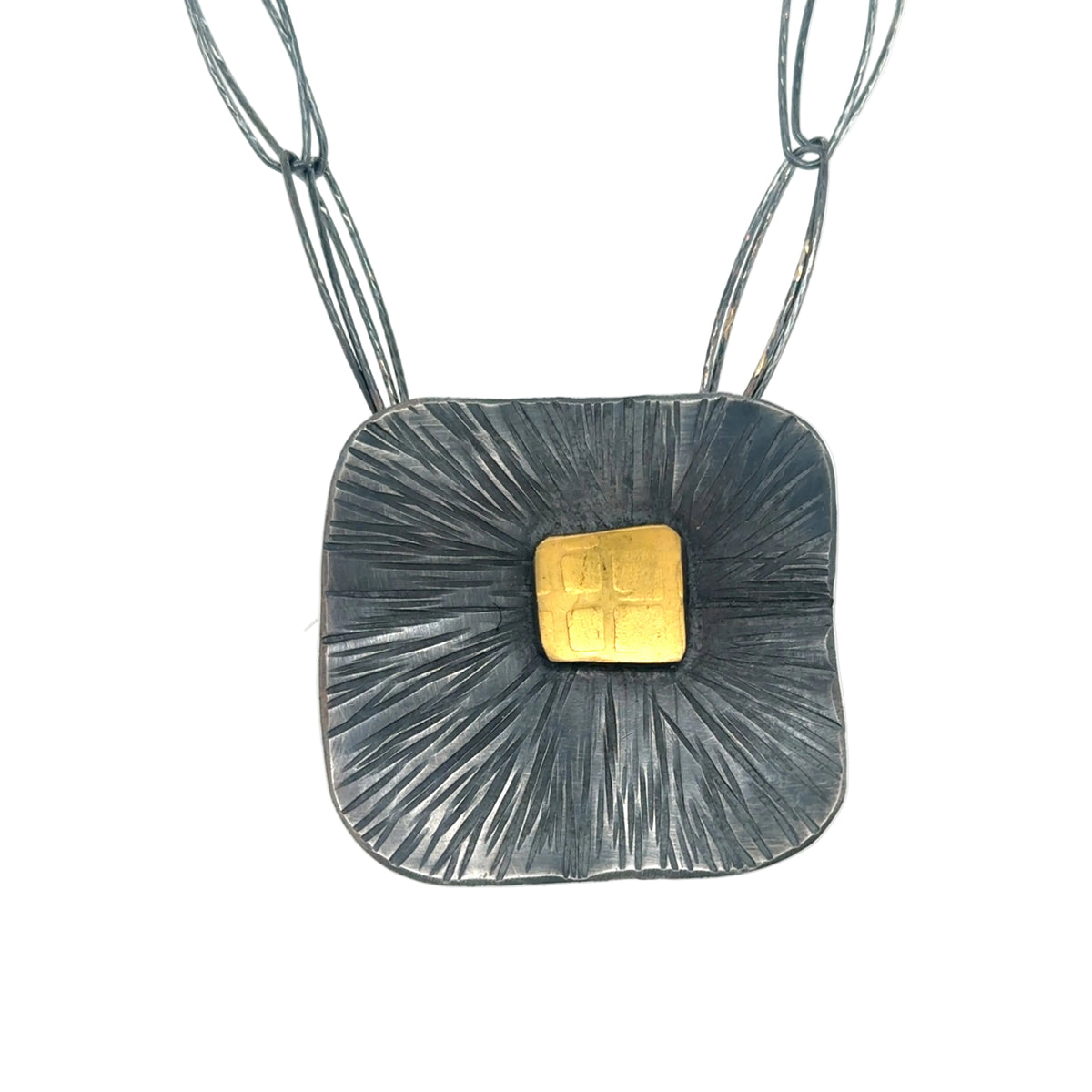 Square Bi-Metal Necklace