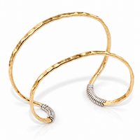 Hammered Mixed Metal Cuff Bracelet