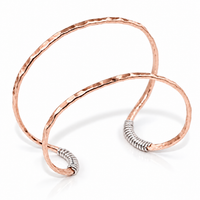 Hammered Mixed Metal Cuff Bracelet