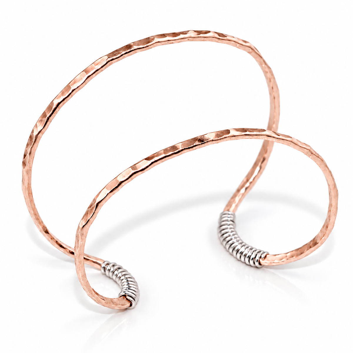 Hammered Mixed Metal Cuff Bracelet