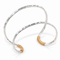 Hammered Mixed Metal Cuff Bracelet