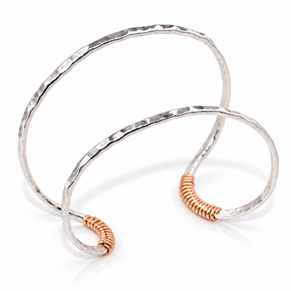 Hammered Mixed Metal Cuff Bracelet
