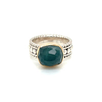 Green Tourmaline Beaded Band Ring