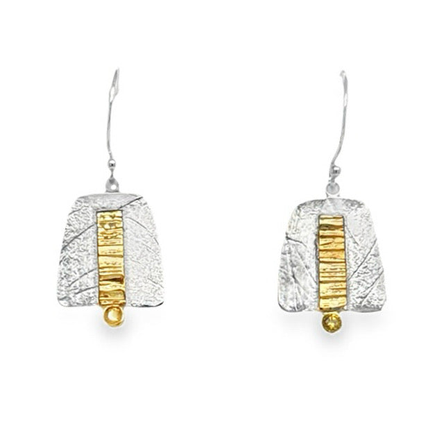 One of a Kind 18k sterling earrings with Citrine accents