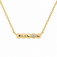 Signature Diamond Bead Bar Necklace