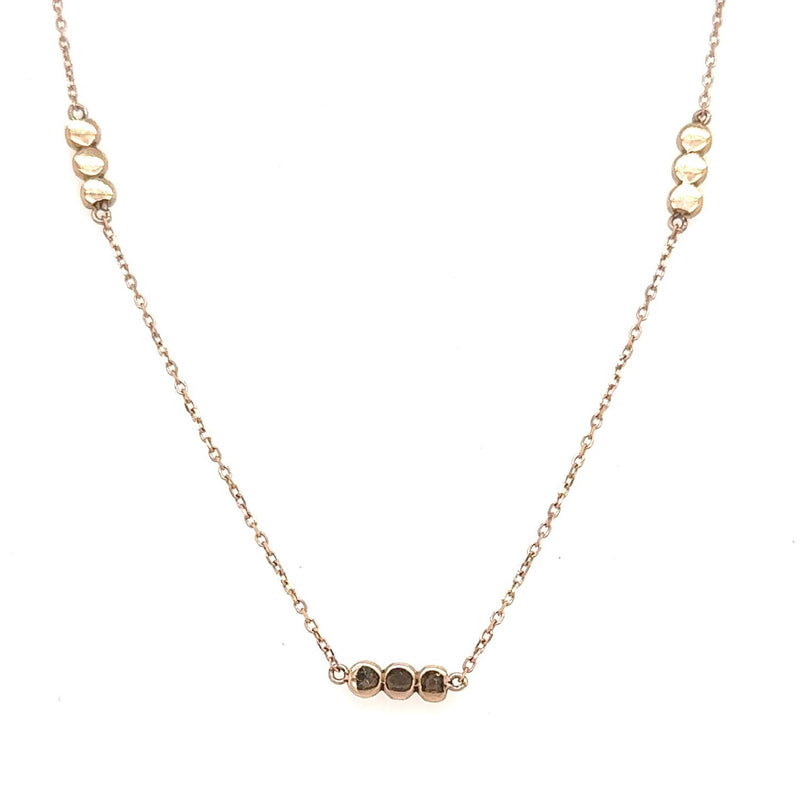 3 Dot Beaded Station Necklace (RN1842)