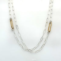 RN2102 - Paperclip Off Center Necklace