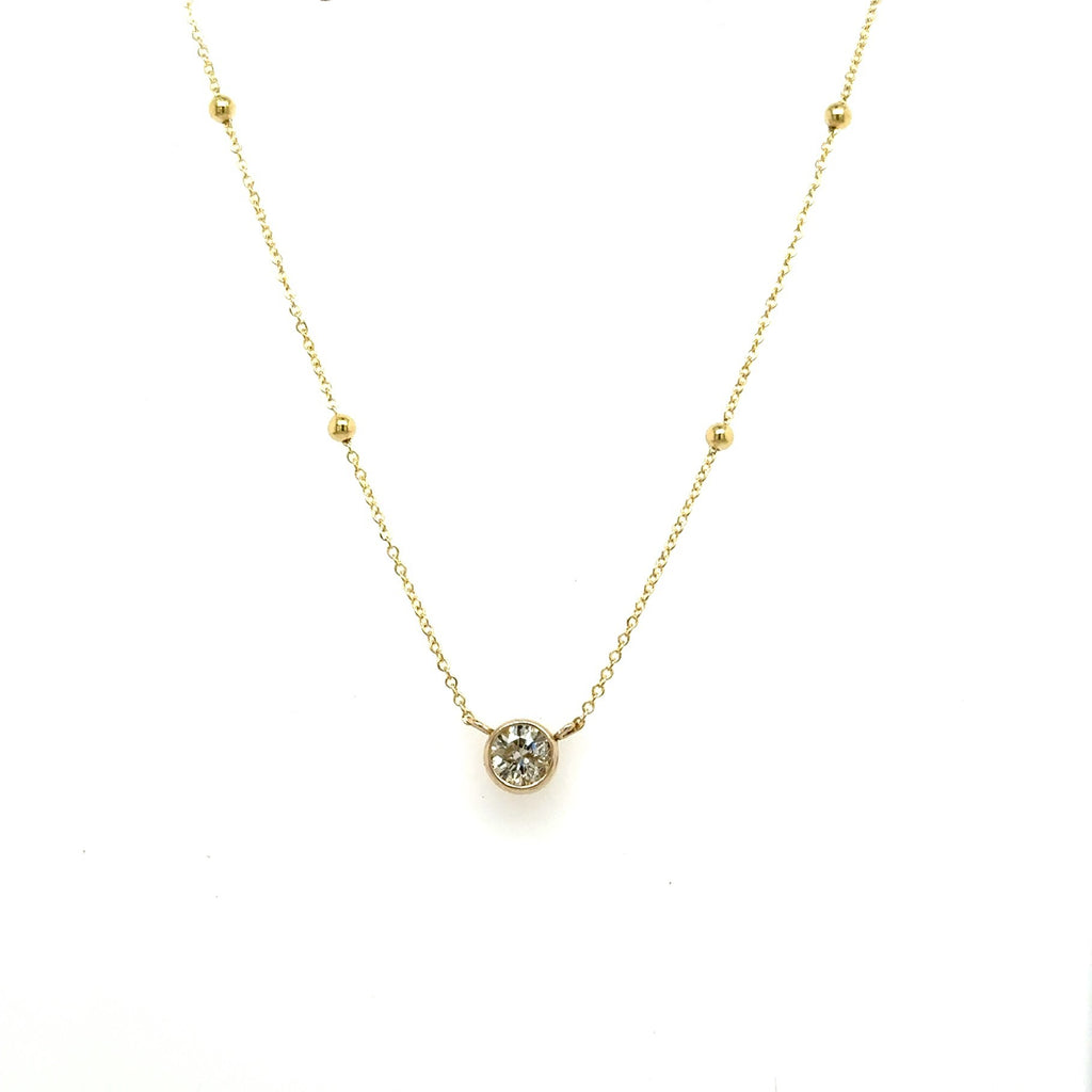 Diamond Bezel Solitaire Necklace – Dana Reed Designs
