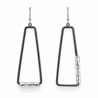 Asymmetrical Crushed Tube Trapezoid Earrings