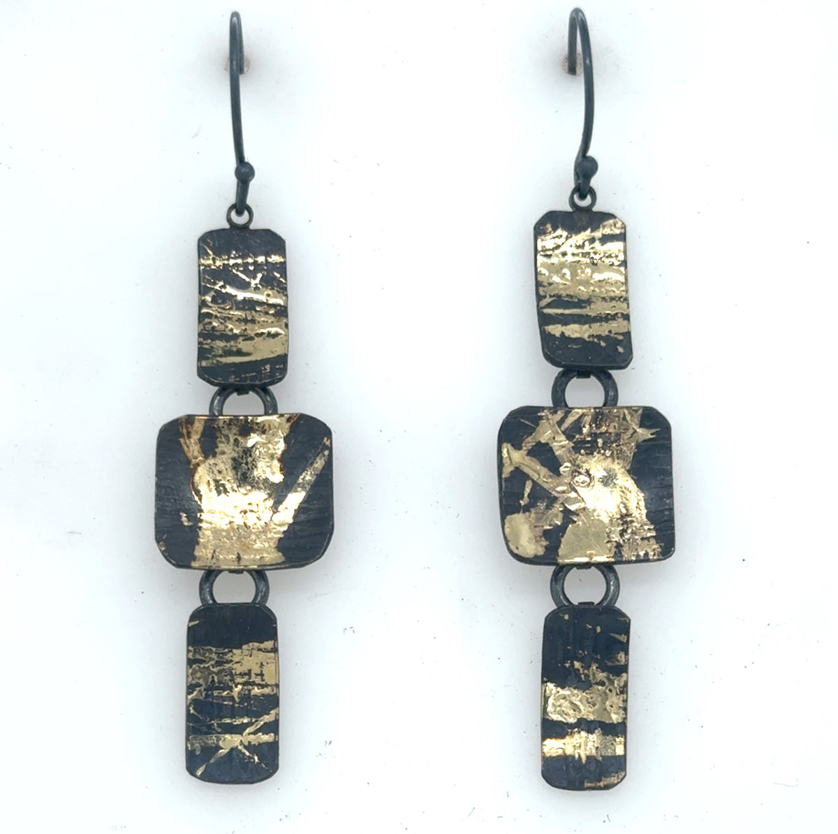 Gilded Splatter Geo Earrings