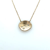 14K Gold Birch Pod With Diamonds Necklace - RN2045KY