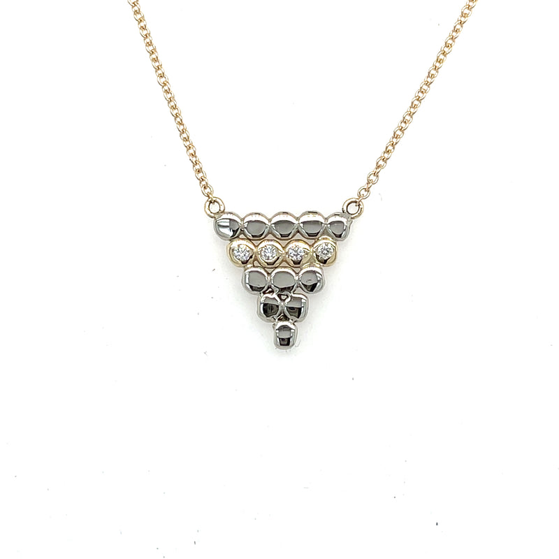 Signature Dotted Triangle Necklace with Diamonds