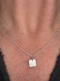 Diamond Dogtag Necklace  (N115Sd)