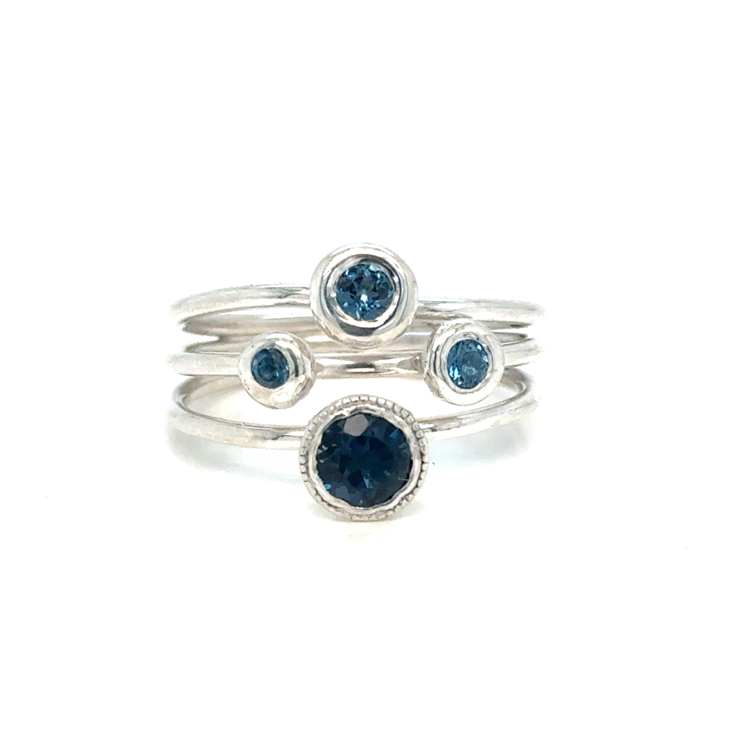 London Blue Bubble Stack Ring RR503S