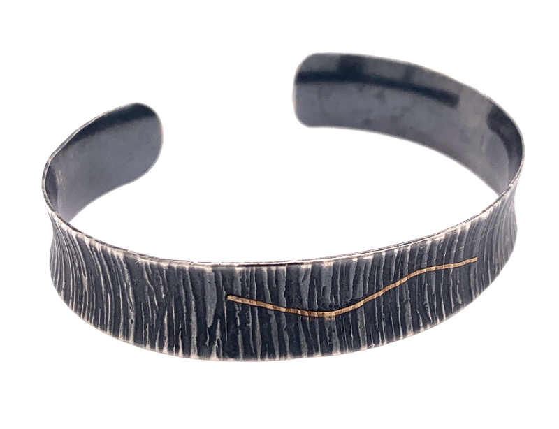 Bark Cuff with 14K Inlay for Men