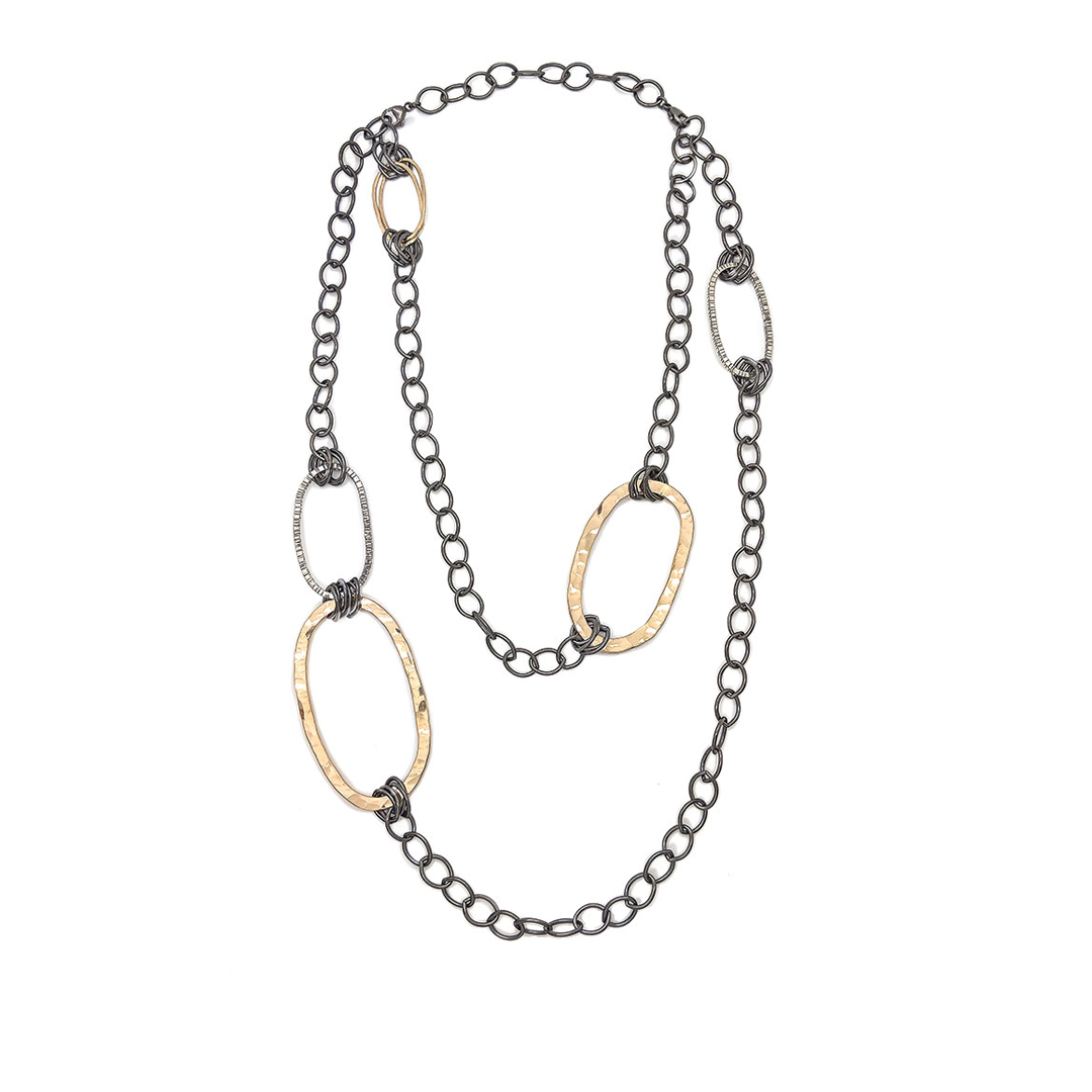 Large Textured Oval Convertible Necklace