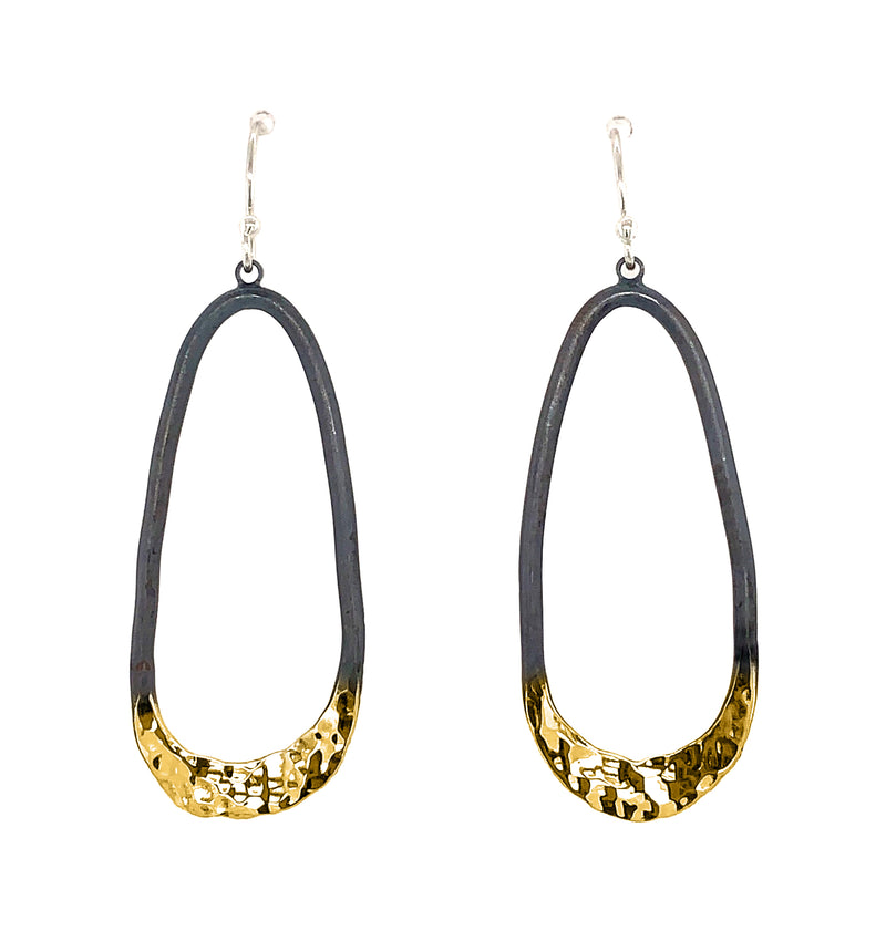 Eclipse Oval Earrings w/ Solid 14K Gold