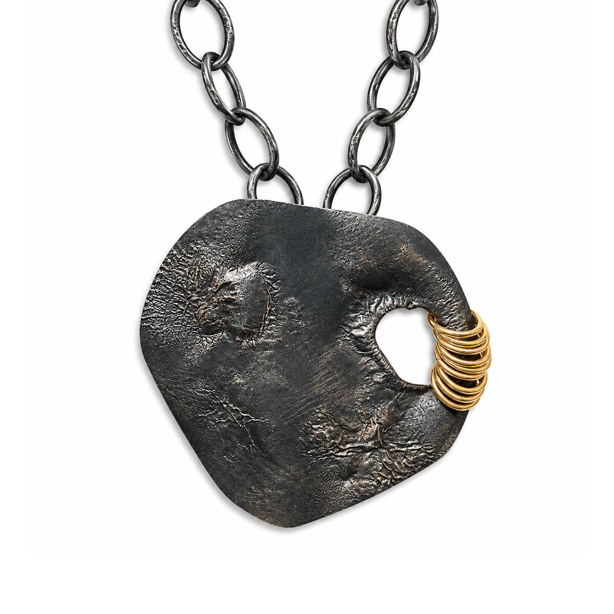 Large Funky Oval Jump Ring Necklace