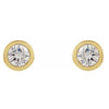 RE1956KYD - Round Diamond Bezel Post Earrings