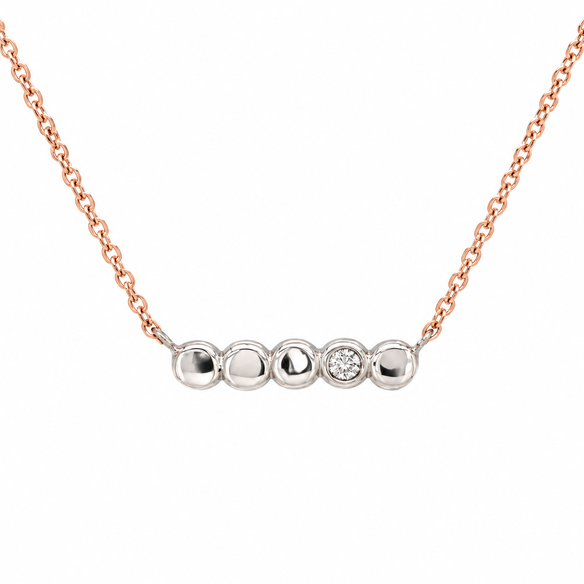 Signature Diamond Bead Bar Necklace