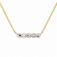 Signature Diamond Bead Bar Necklace