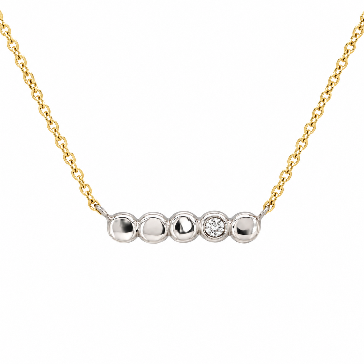 Signature Diamond Bead Bar Necklace