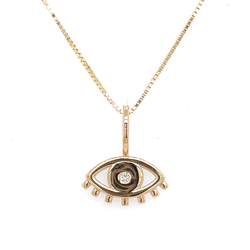 14K Gold Evil Eye Necklace with Diamond - RN2001KY