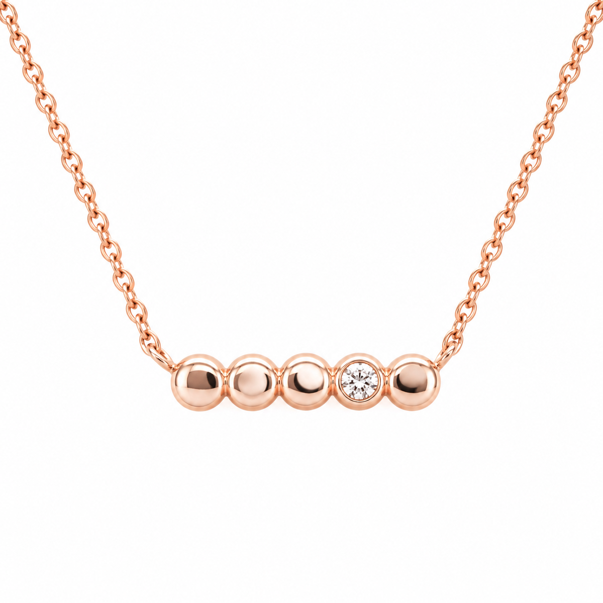 Signature Diamond Bead Bar Necklace