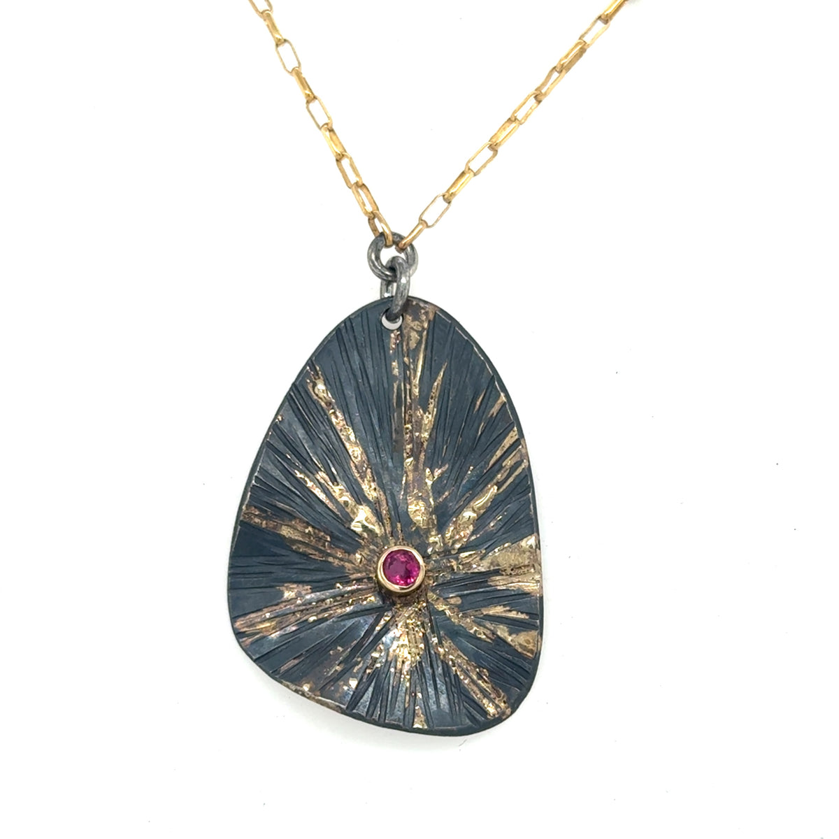 Ruby Sunburst Necklace