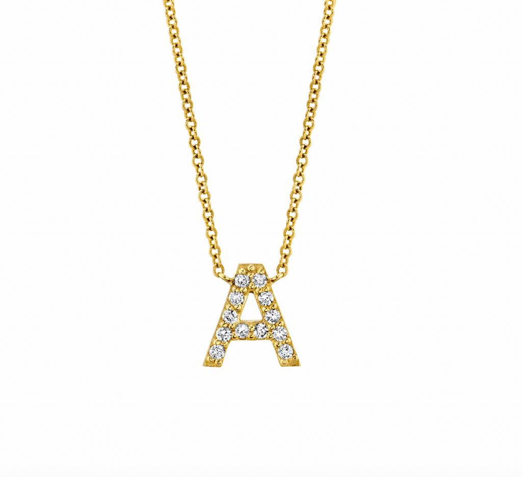Diamond Pave Letter Necklace – Dana Reed Designs
