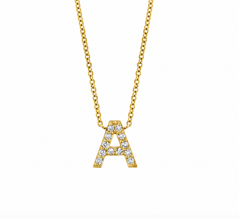 Diamond Pave Letter Necklace