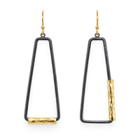 Asymmetrical Crushed Tube Trapezoid Earrings
