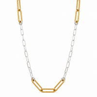 Mixed Metal Paperclip Station Necklace