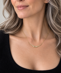 14K Gold Mobius Diamond Bar Necklace