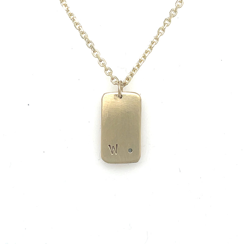 Dog Tag Necklace in 14k