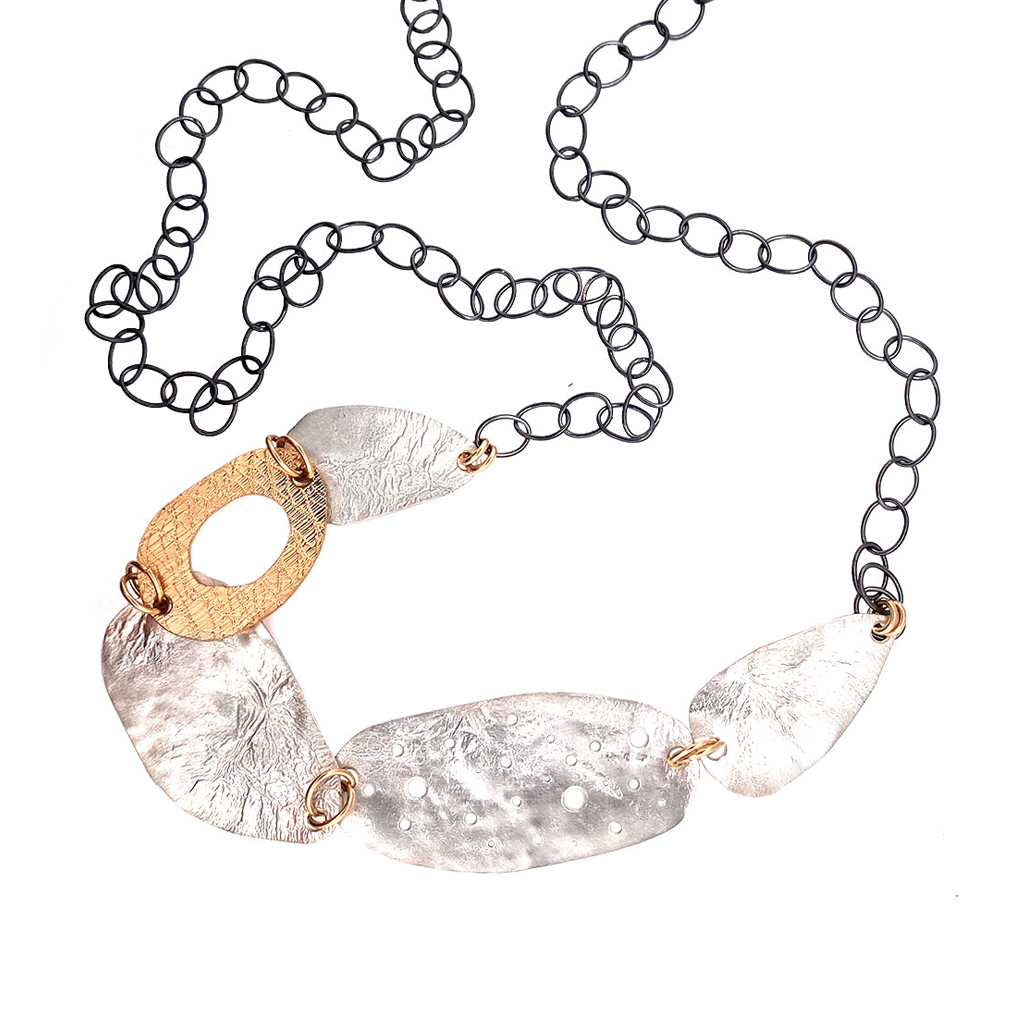 Long Reticulated Oval Necklace