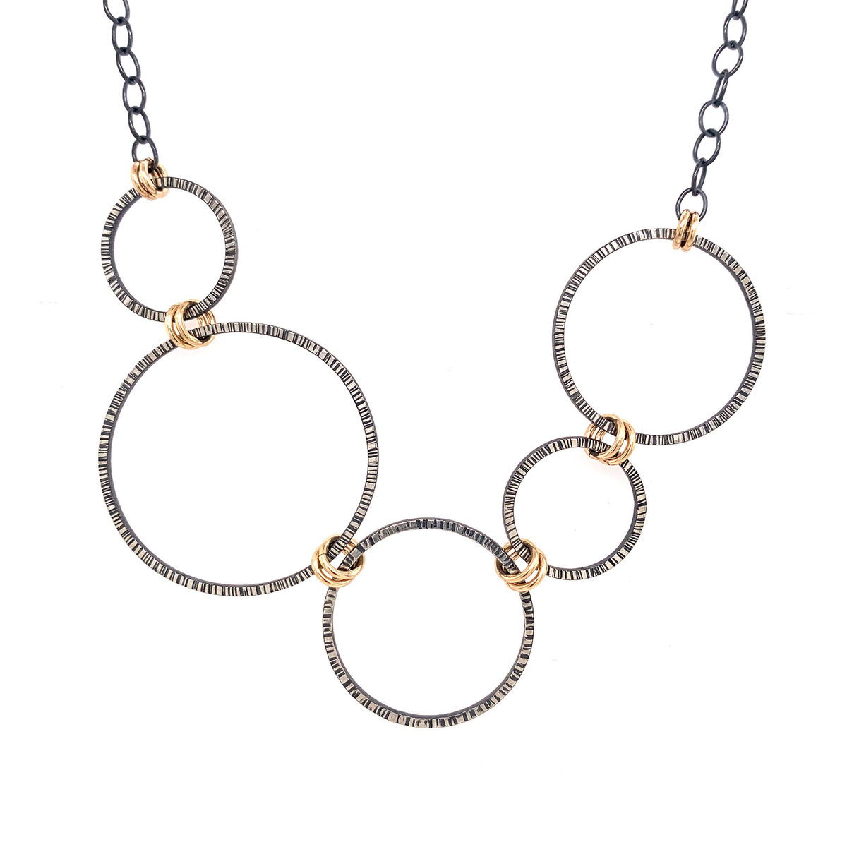Large Lined Circle Necklace